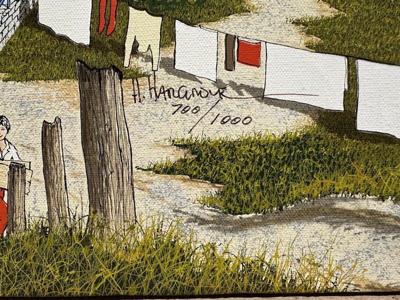 H. Hargrove Members Only Serigraph Oil Painting Canvas 700/1000 Tree house Club gallery