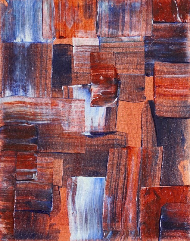 ShawNshawN Original Abstract Painting on Canvas – 11×14 Canvas Warm Copper Art