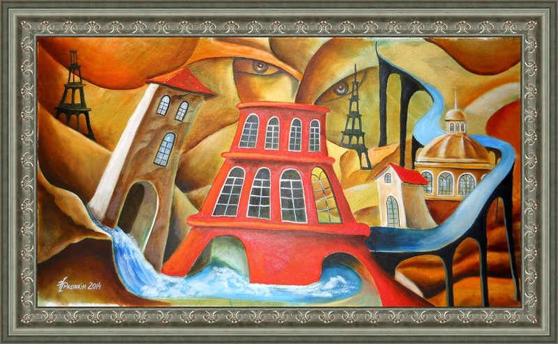 Painting Original oil canvas modernism contemporary Art by Pronkin 2014