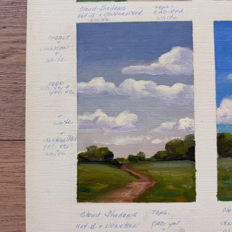 x2 Sky Cloud Painting Studies Landscape Color Notes 16x12 in Canvas gallery