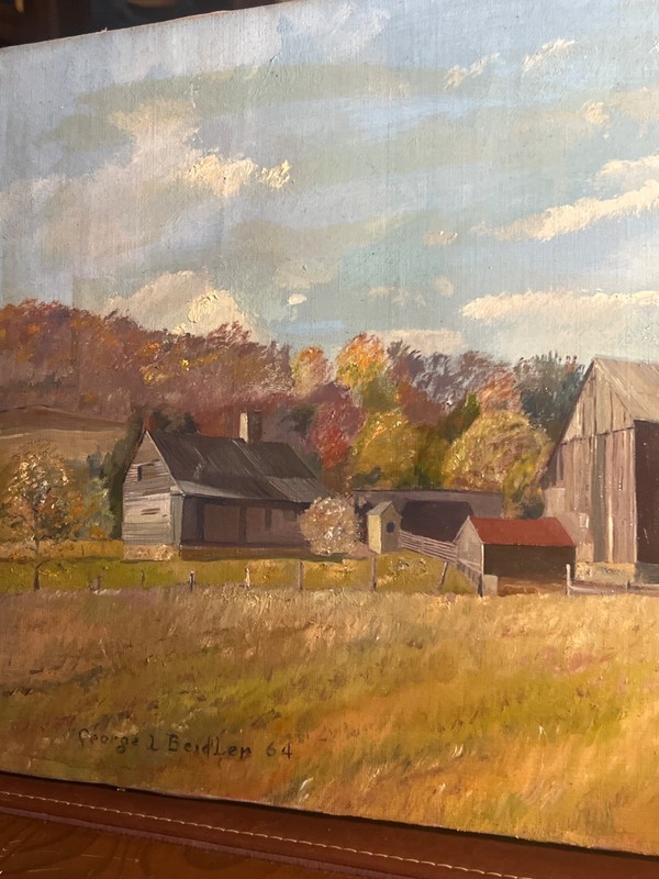 1964 Bushkill Pennsylvania Original Oil Painting Listed Artist George Beidler gallery