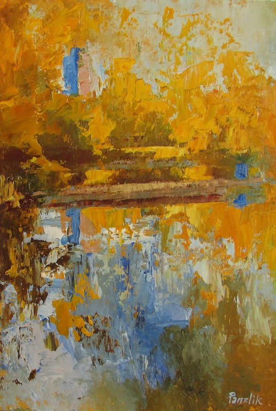 Abstract painting Author's work Original painting Oil wall art Autumn reflectio gallery