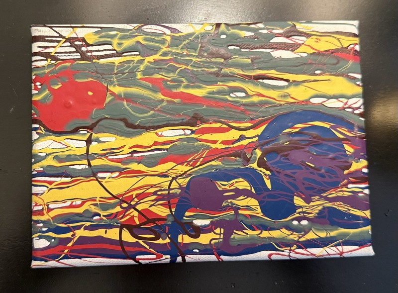 Original Abstract Painting On Canvas 5x7 | Excellent Condition gallery