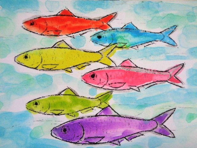 ACEO Sealife COLORFUL FISH Painting Art