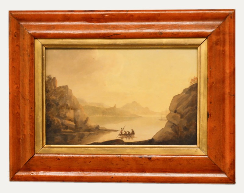 Early 19th Century Watercolour – Dawn on the Lake