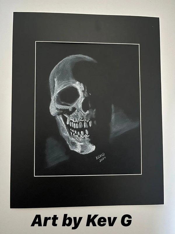 Original One of a Kind Charcoal Skull Drawing ~~~~ ORIGINAL ~ ( NOT A PRINT )