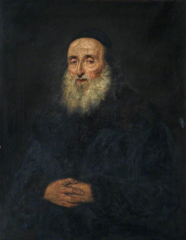 Dream-art Studio Oil painting Sir-Francis-Grant-Jew-Rabbi old man portrait art