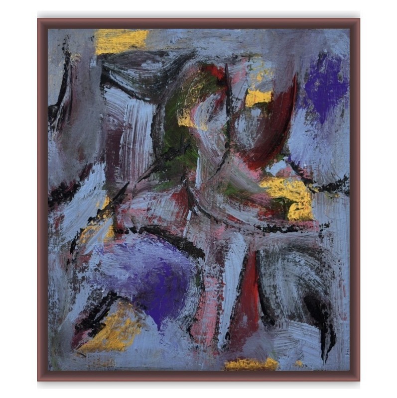 Abstract expressionist, expressionism painting on canvas OOAK MCM style original