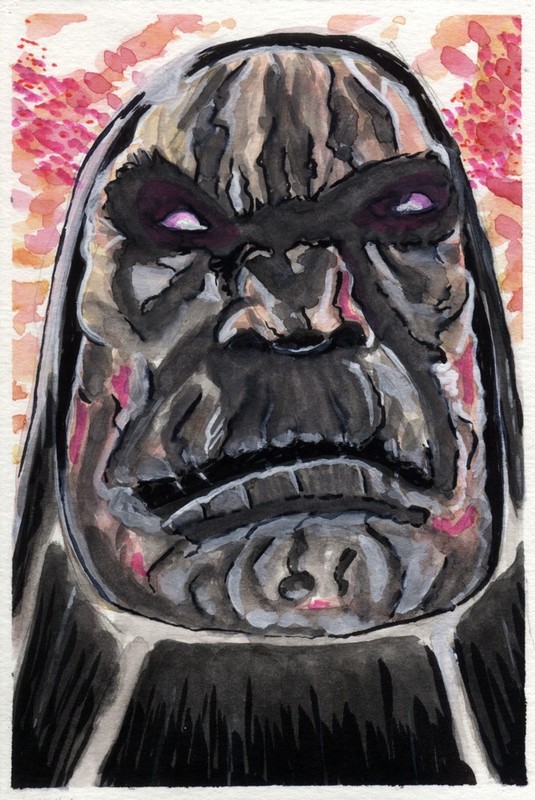 DC Comics Darksaid, Watercolor Original 4×6