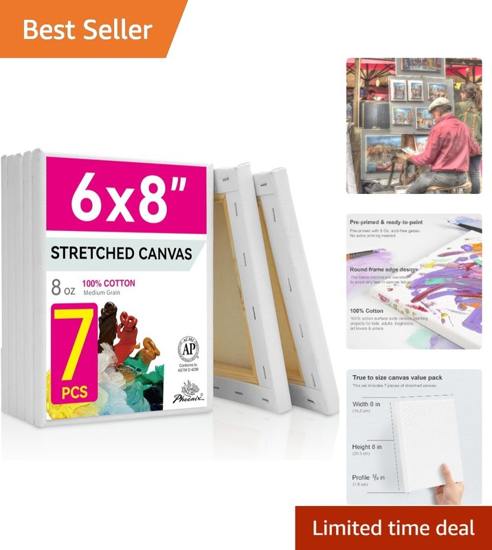 6×8 Inch Cotton Canvases – 8 Oz Triple Primed for Artists and Hobbyists