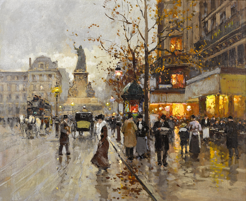 Art Giclee Printed Oil Painting Print Picture Paris Street Scene Home Decor