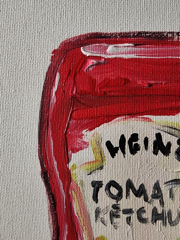 Aleph Original Art Ketchup 14x11 Abstract Expressionist Original Painting Canvas gallery
