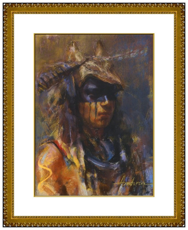 Carolyn Anderson Original Native American Pastel Painting Portrait Signed Art