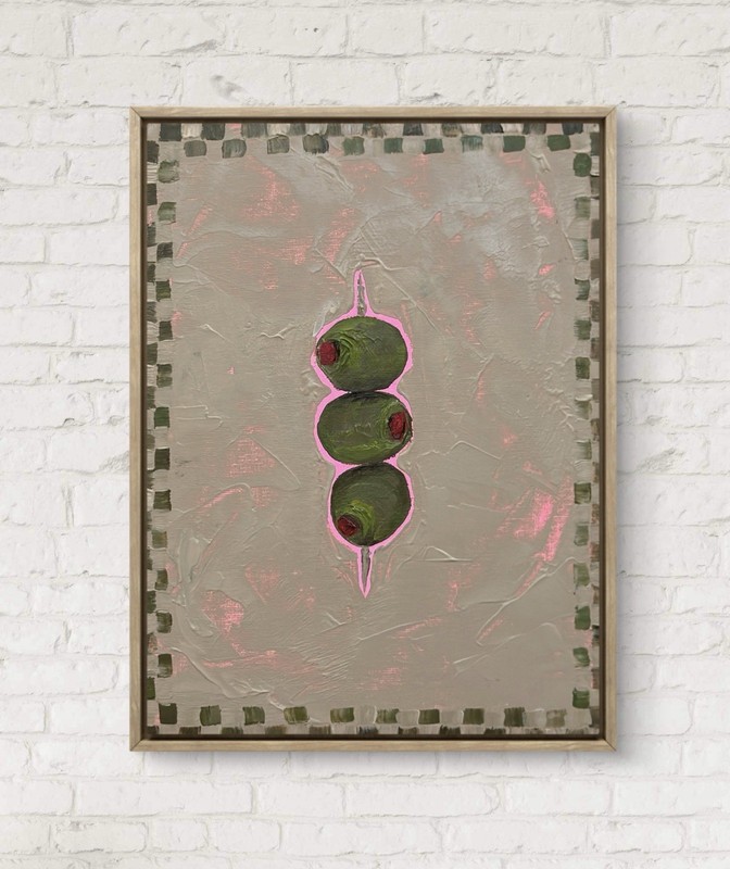 Gathered Olives Original Acrylic Painting On 9×12 Canvas Panel Food Wall Art