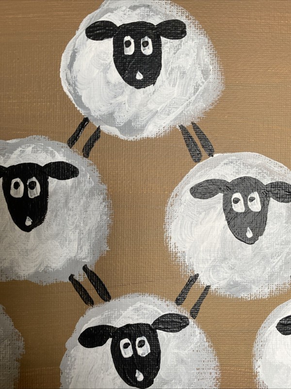 Sheep 8/10 Acrylic Painting,original gallery