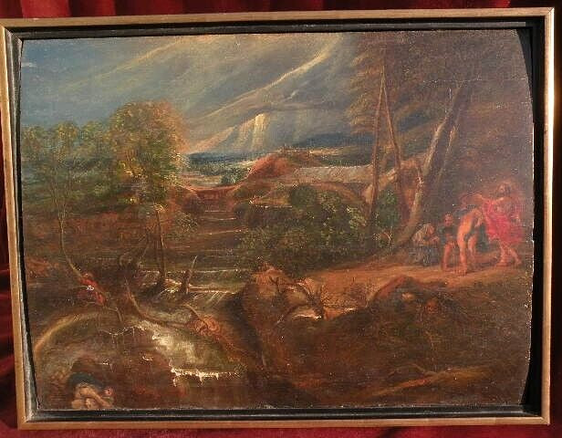 Old Master antique 18th century Flemish painting oak panel after Rubens original