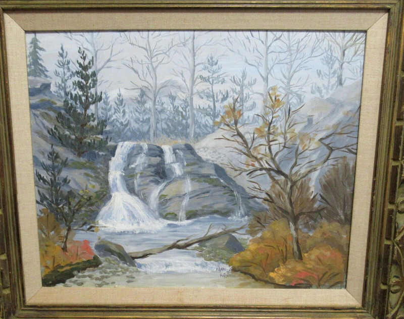 FRANZ JOSEF KOCI CANADIAN RIVER CREEK ORIGINAL OIL ON BAORD LANDSCAPE PAINTING gallery