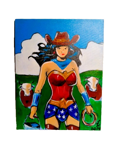 Wonder Woman Fan Art • Hand-Painted Original • Loretta Nash Studio