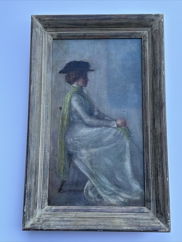 ANTIQUE PAINTING PRETTY WOMAN FEMALE MODEL 19TH TO 20TH CENTURY LISTED FAMOUS