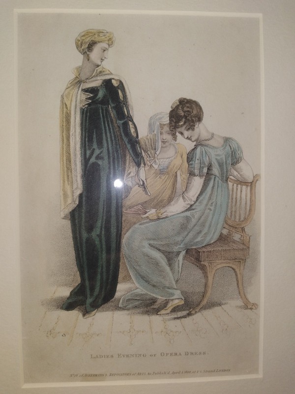 Ackermann's Repository of Arts (1810) "Ladies Evening or Opera Dress" Framed gallery