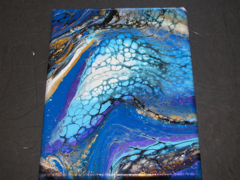 NYC Artist Ghost ABSTRACT Cellism PAINTING 8×10 on canvas «Surface Tension» #94