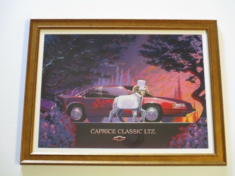 STEVE FIRCHOW RARE ILLUSTRATION CAPRICE CLASSIC CAR AUTOMOBILE NATURE WILDLIFE
