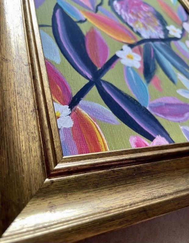 Hummingbird Botanical framed print by the artist, me! lilly Pulitzer inspired gallery