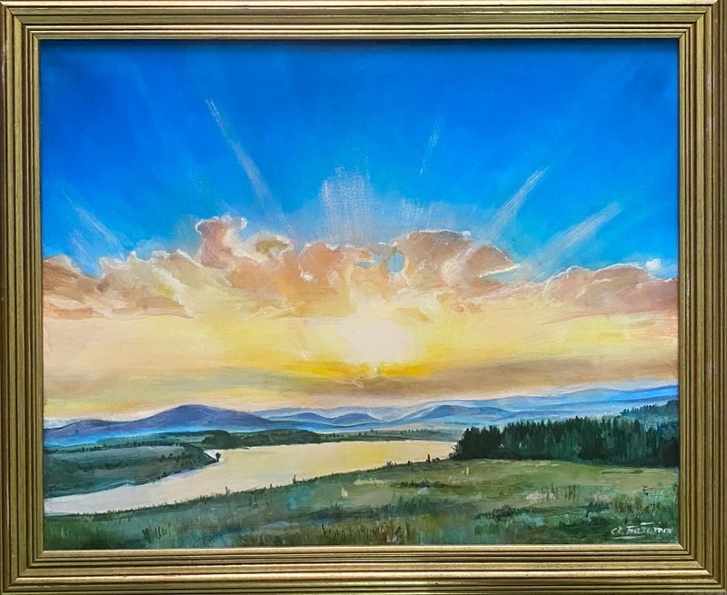 Landscape Painting - Sunrise Ocean View - original gallery