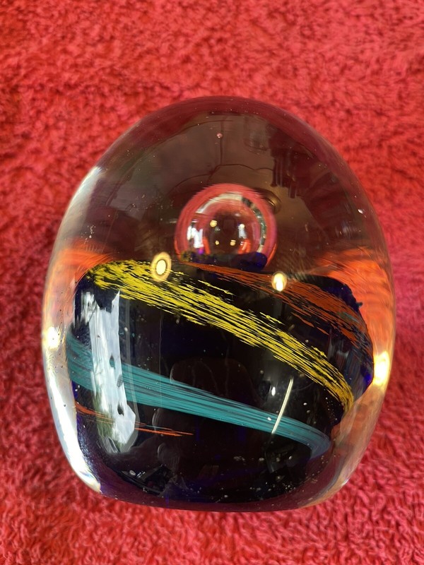 HAND BLOWN ABSTACT ART. PAPER WEIGHT. Very Cool. Per. Cond gallery