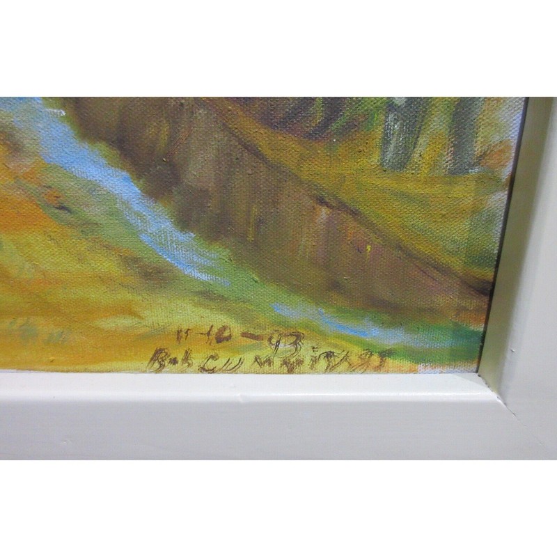 Original Painting on Canvas Bob Cummings Wildlife 1993 painted wood frame gallery