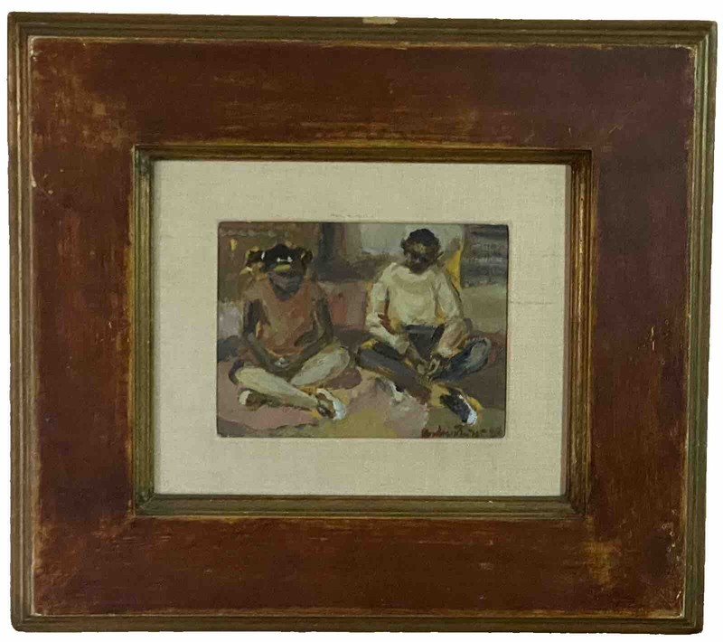 EARLY ANDREW TURNER (1944-2001) 1980’S IMPRESSIONIST PAINTING OF SEATED YOUTH