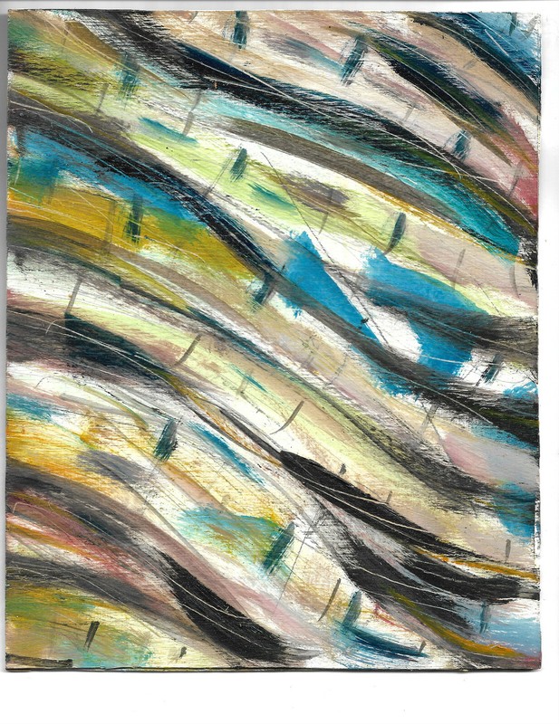 JUST BEYOND REALITY new 8x10 wood original Vintage painting art signed Crowell gallery