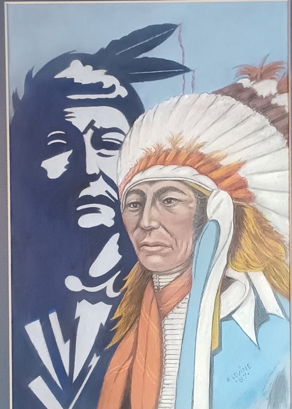 Native American, Chief,Red Cloud, Sioux,Signed, Original,