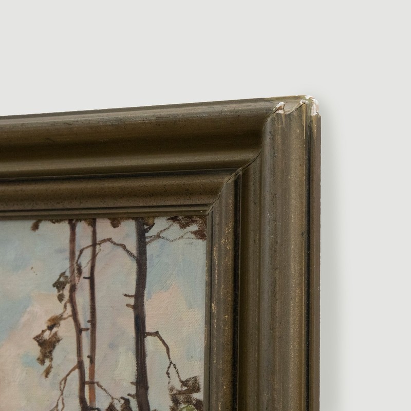 Framed German School Mid 20th Century Oil - Opening in the Trees gallery