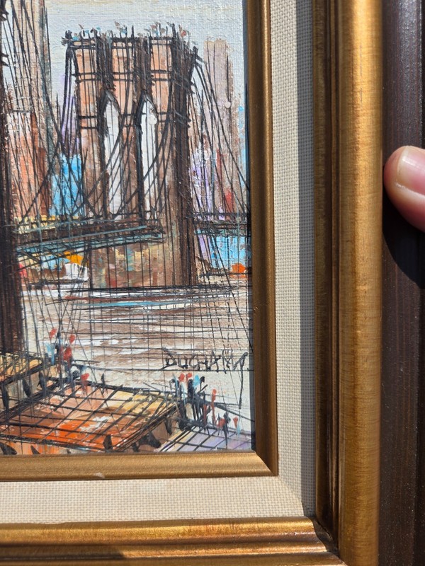 Duchamp oil on canvas painting of brooklyn bridge gallery
