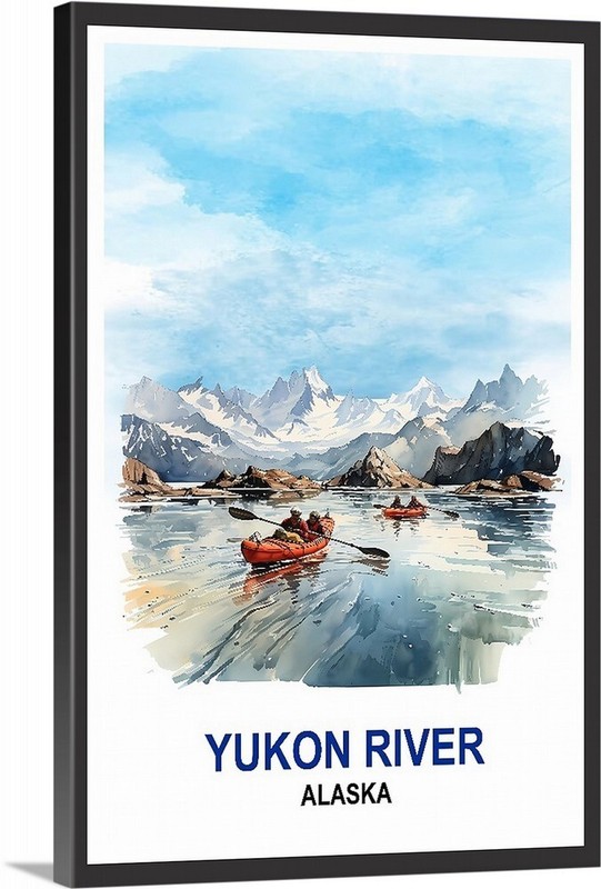 Yukon River Alaska Travel Poster or Gallery Canvas Wrap Wall Art Home Decor art