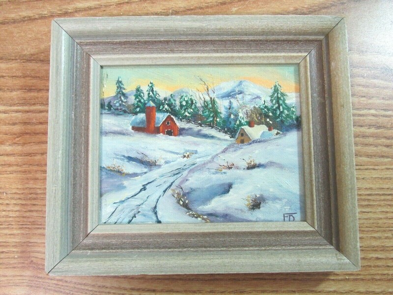 FRANCES DOWLING PAINTINGS SMALL SIZE LANDSCAPE COUNTRY SIDE WINTER SUMMER gallery
