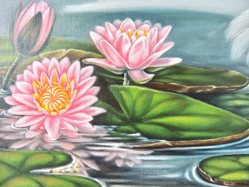 Lake swan Ballerina Art Original Oil Painting 100% hand Made or Canvas Print gallery