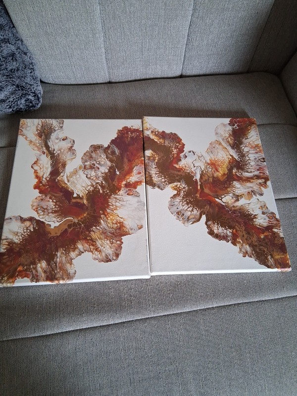 canvas art decor wall hanging. 12x16 Each, Or Combine To 16x24 Browns/golds gallery