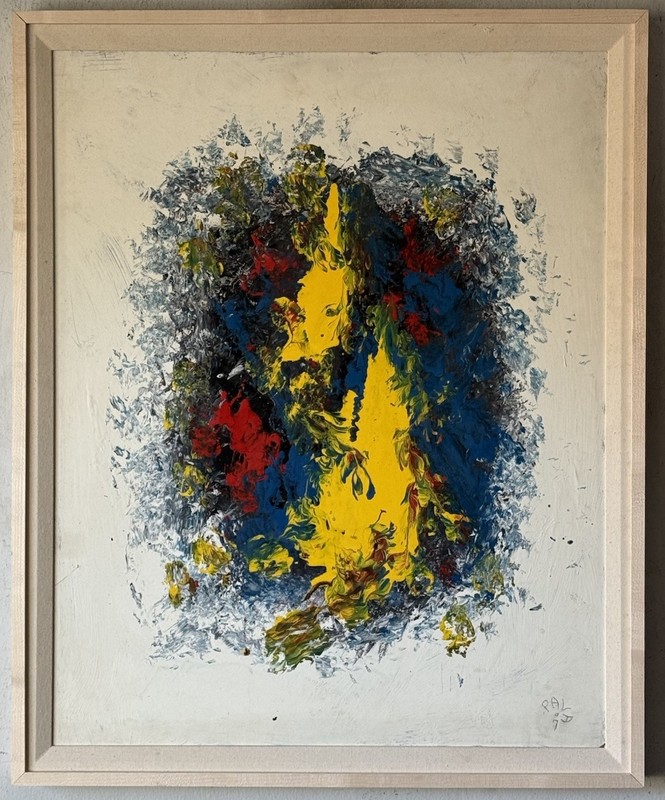 PHILIP KRAN PAVAL VINTAGE MID CENTURY MODERN ABSTRACT OIL PAINTING DANISH 1950