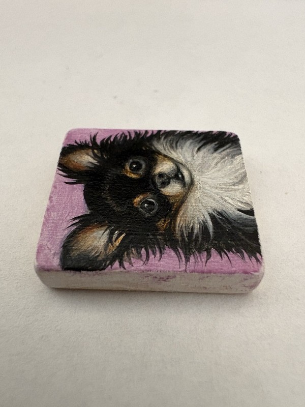 Chihuahua Dog Art Miniature Oil Painting Original Scrabble Tile OOAK gallery
