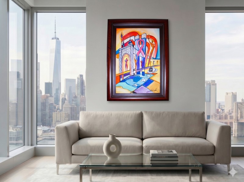 Alfred Gockel Original Acrylic Painting «New Lease on Life» 2007 NYC 9/11 COA