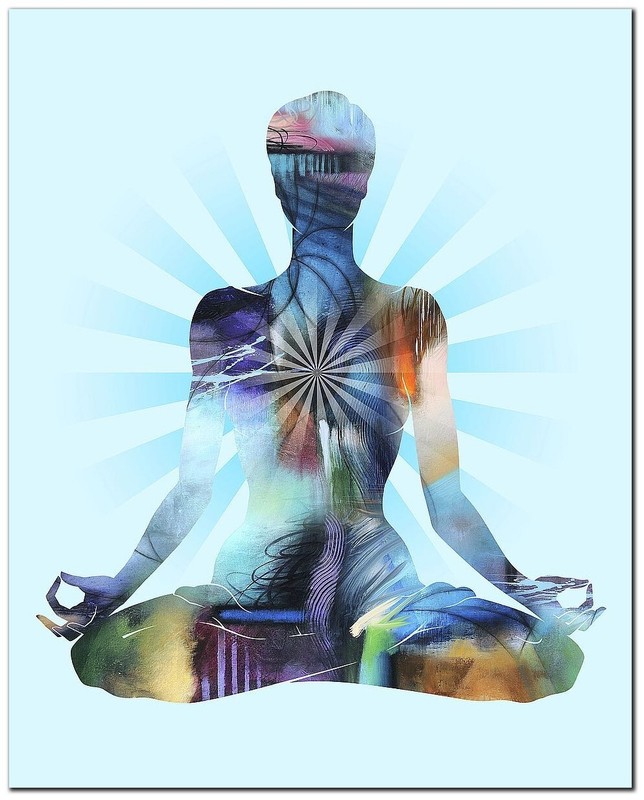 Lotus Pose Moon by Tim Parker Gallery-Wrap Canvas Giclee (20 in x 16 in)