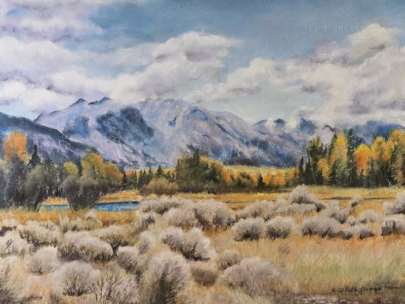 Large Original Signed Delita Alvarez Piercy Charcoal Pastel Painting 32x24 Frame gallery