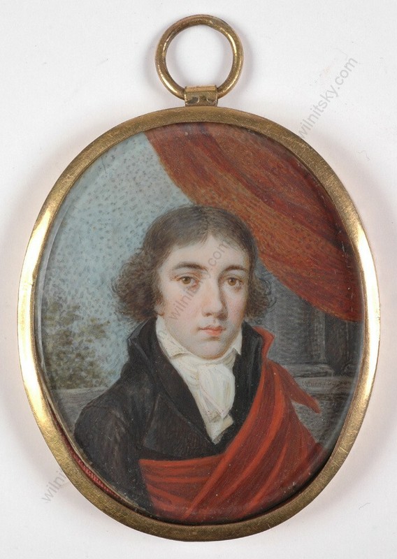Johann Michael Weixlbaum (1752-1840) «Young aristocrat» miniature, ca.1800 (m)