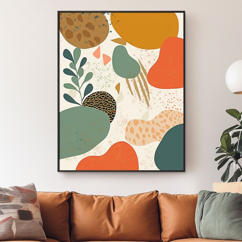 Wall Art Lyrical Abstract Hand Painted Oil Painting on Canvas Living Room Green