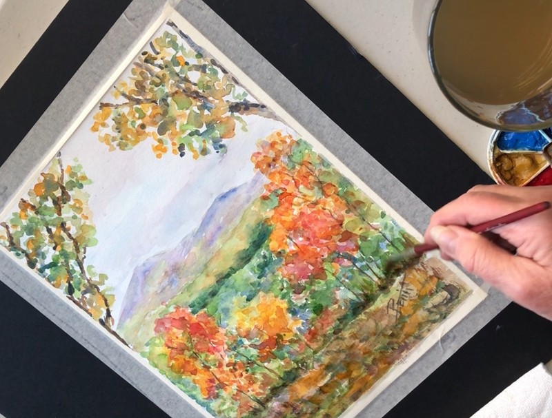 RuggedLandscape With Fields & Mountains, Unique Landscape, Oil Painting, 8"x10" gallery