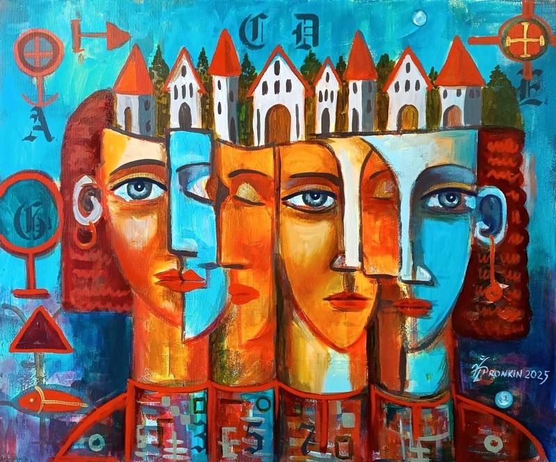 Original painting Oil canvas modern contemporary ART surrealism Pronkin 2025 FEM