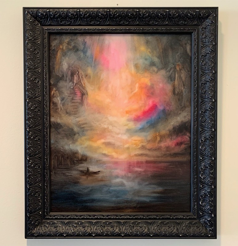 Framed Oil Painting “River of Dreams” 20×16” Original Art