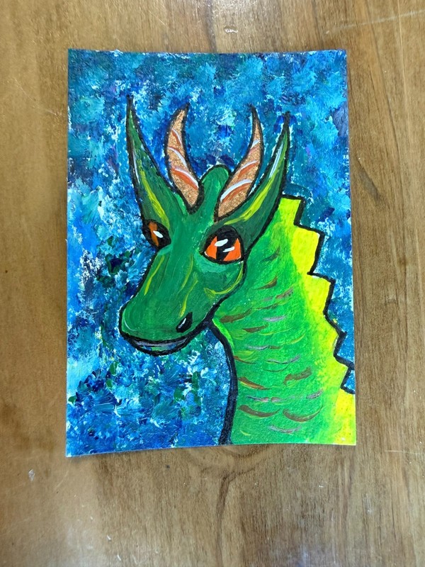 Stewart the Dragon ACEO art trading cards gallery